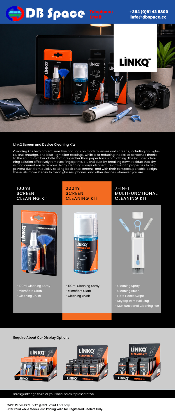 DB Space cc – Linkq Cleaning Kits – Ex Stock Windhoek – 15/05/2026