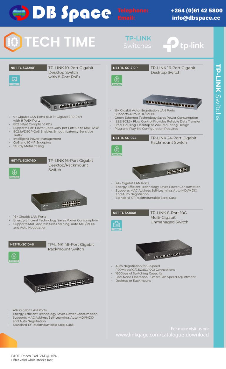 DB Space cc – TP-Link Gigabit switches – 06/08/2026