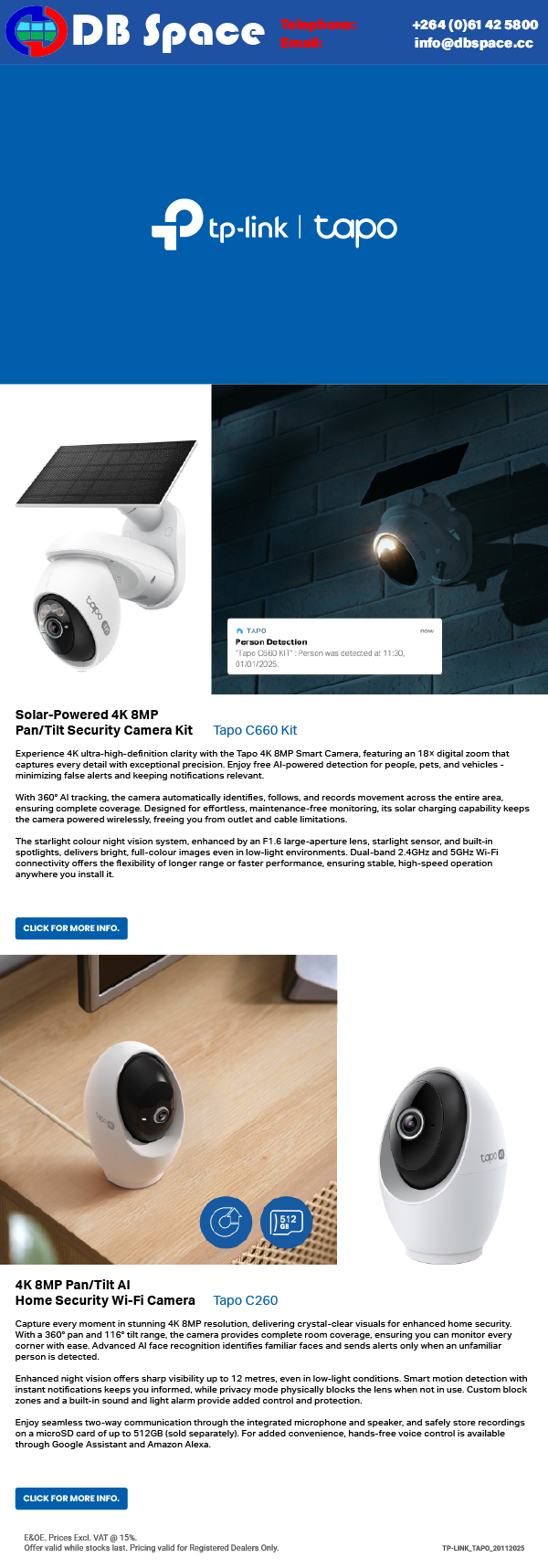 DB Space cc – Tp-Link Tapo – 10/09/2026